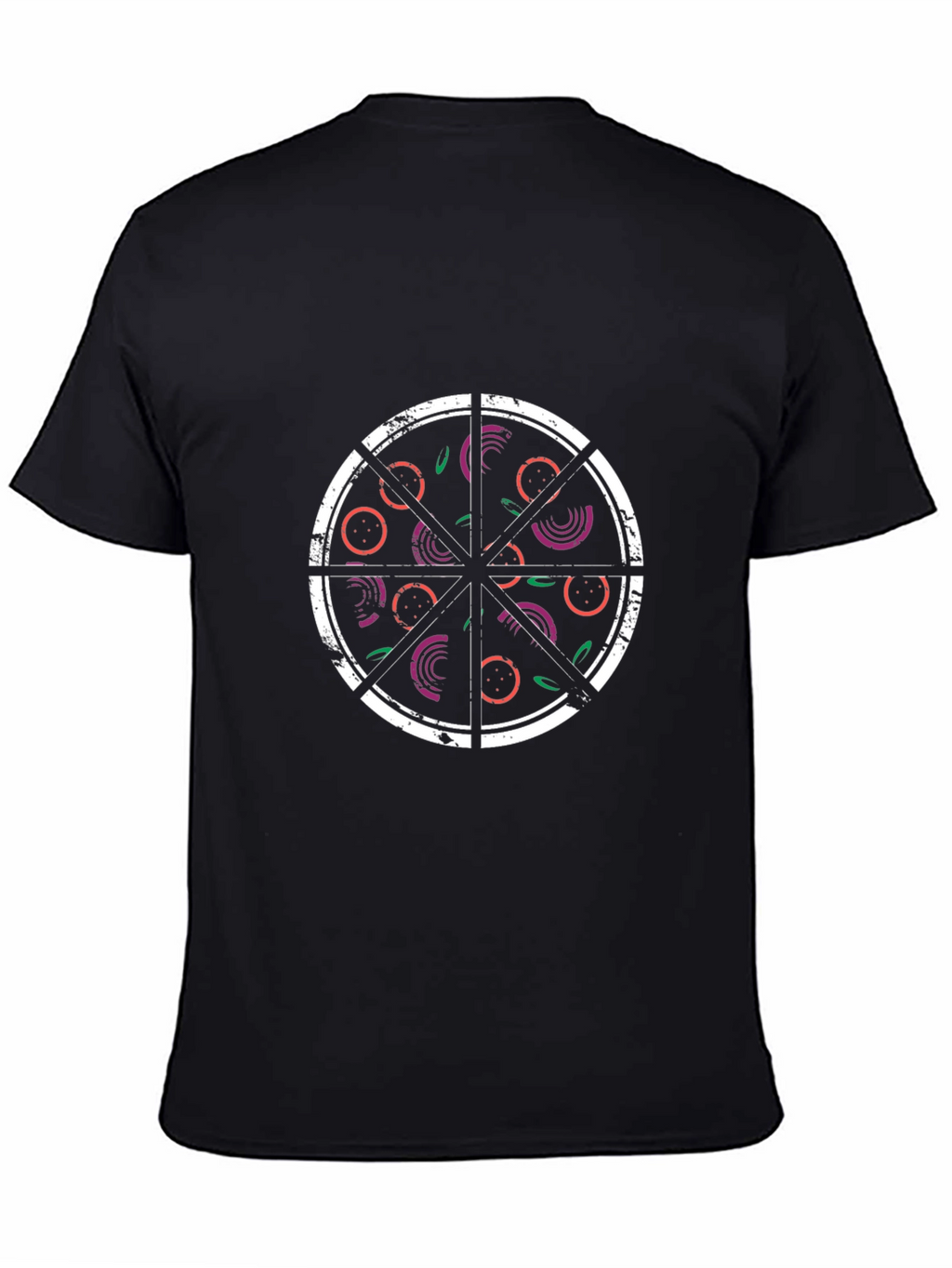 Pizza Slice Graphic Tee - Black Cotton T-Shirt
