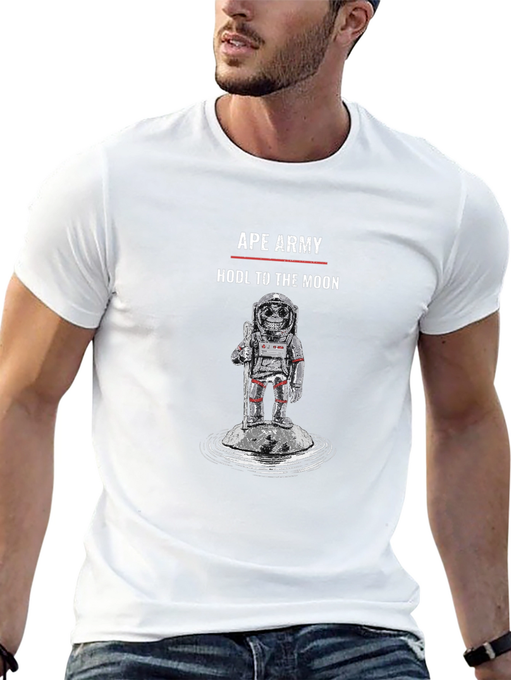 Ape Army HODL to the Moon Black T-Shirt