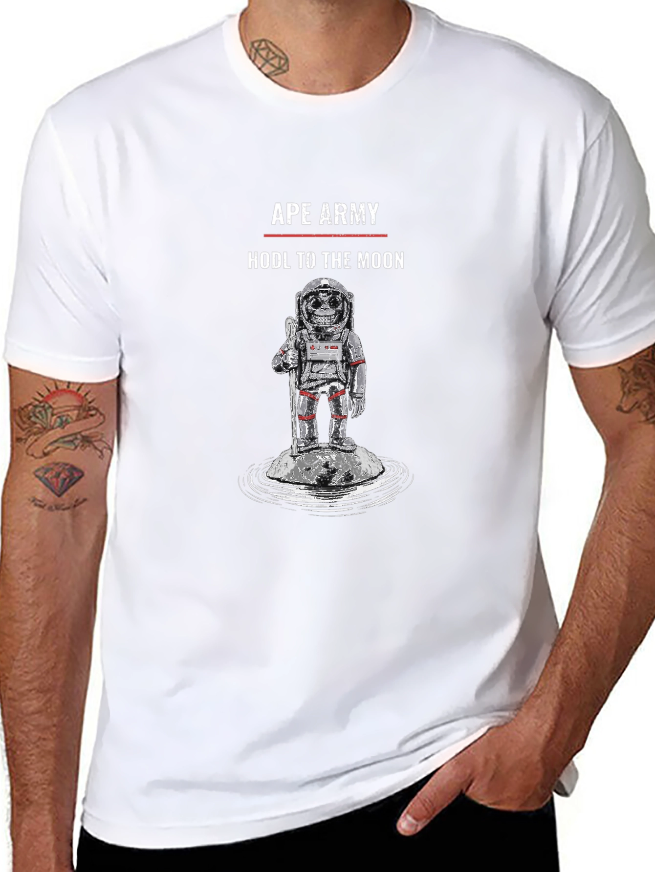 Ape Army HODL to the Moon Black T-Shirt