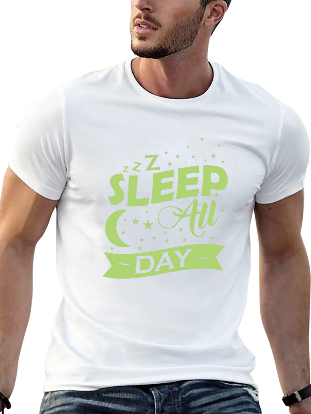 Sleep All Day Graphic Tee - Black