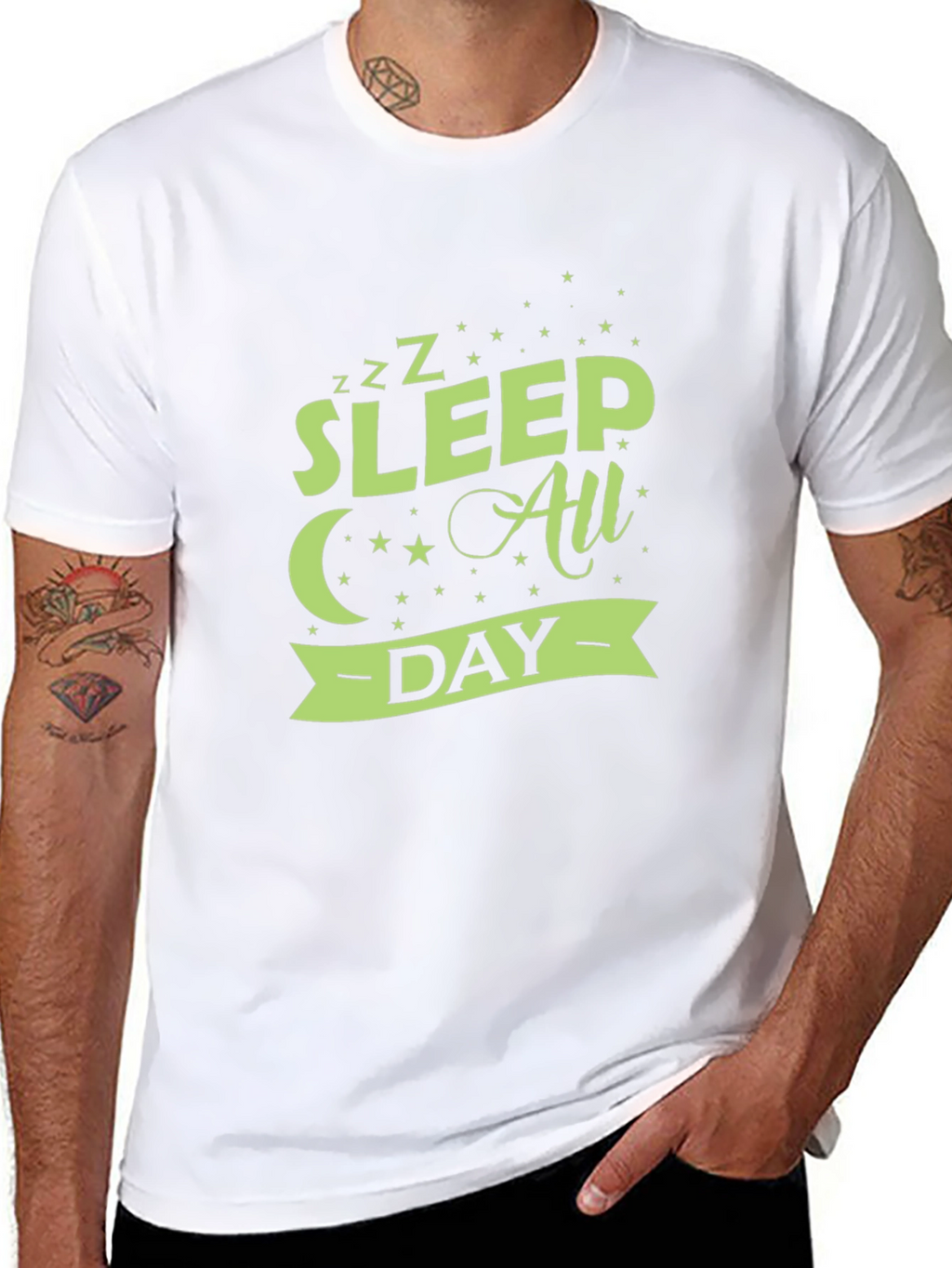 Sleep All Day Graphic Tee - Black