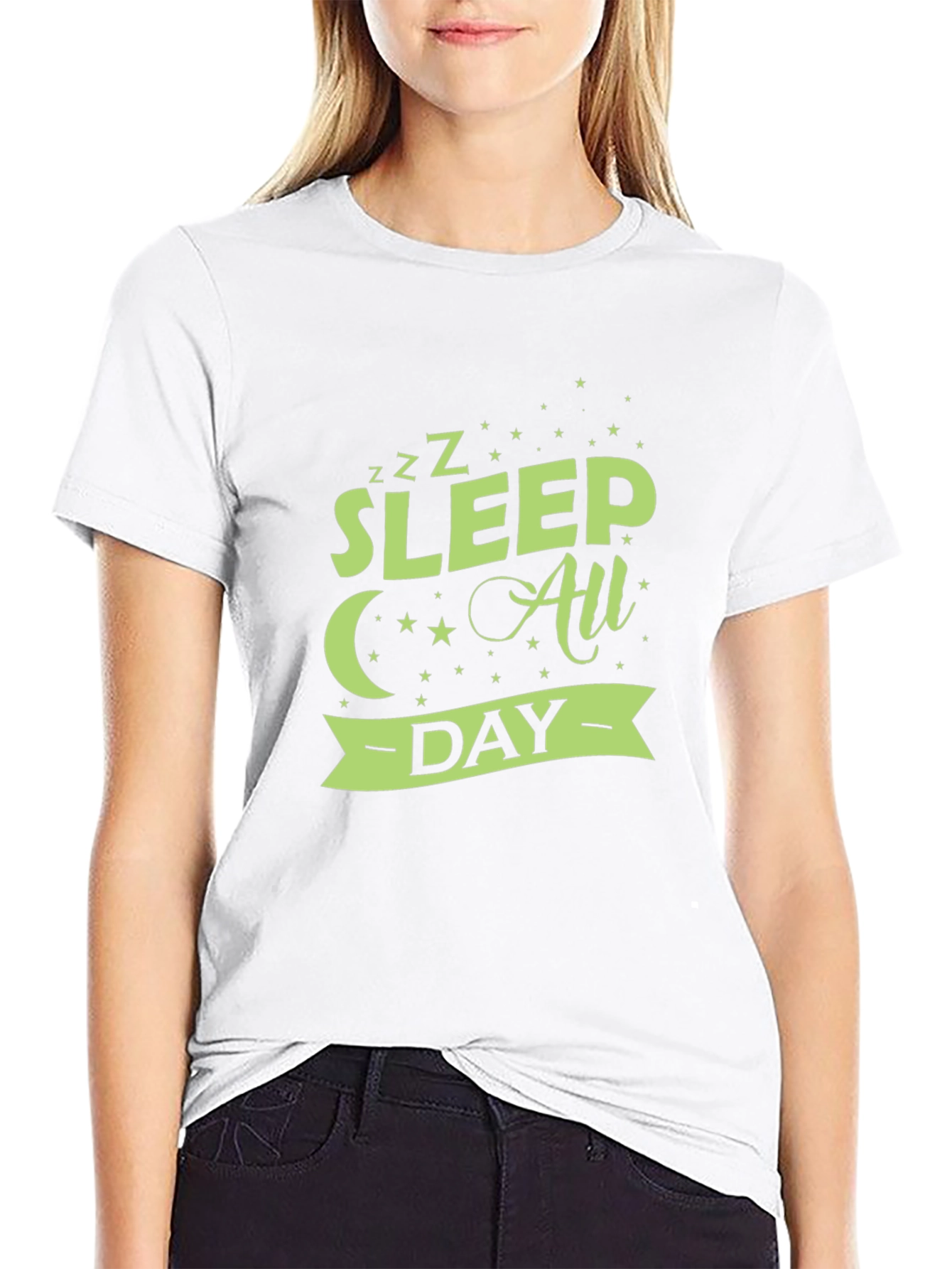 Sleep All Day Graphic Tee - Black