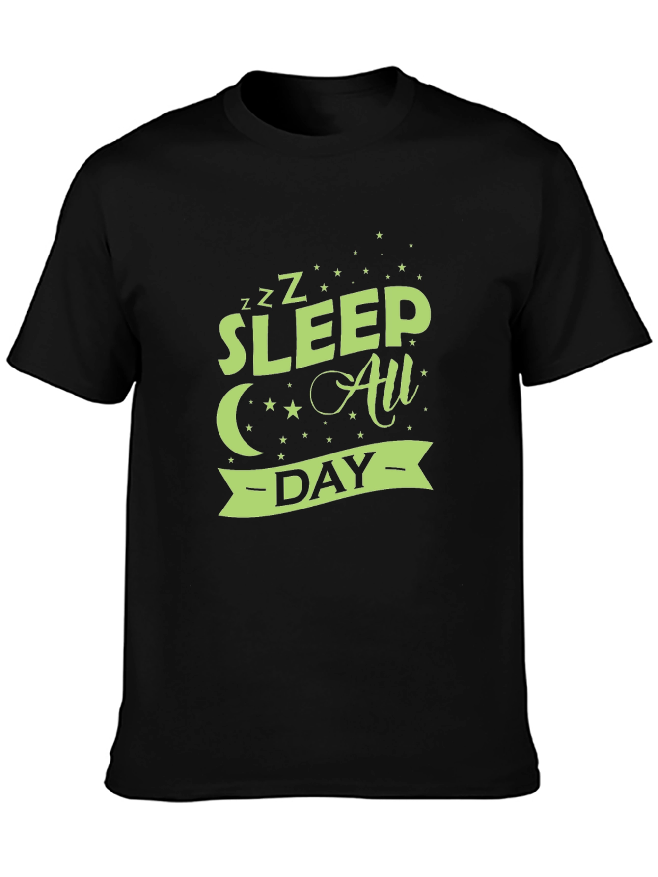 Sleep All Day Graphic Tee - Black