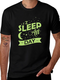 Sleep All Day Graphic Tee - Black