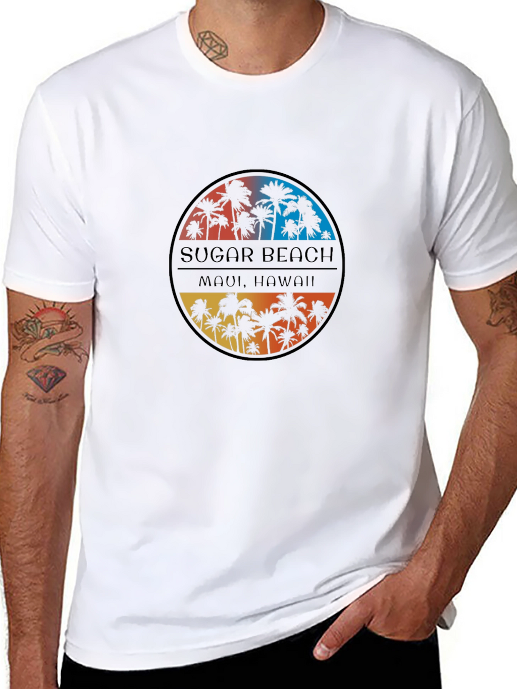Sugar Beach Maui Hawaii Black T-Shirt