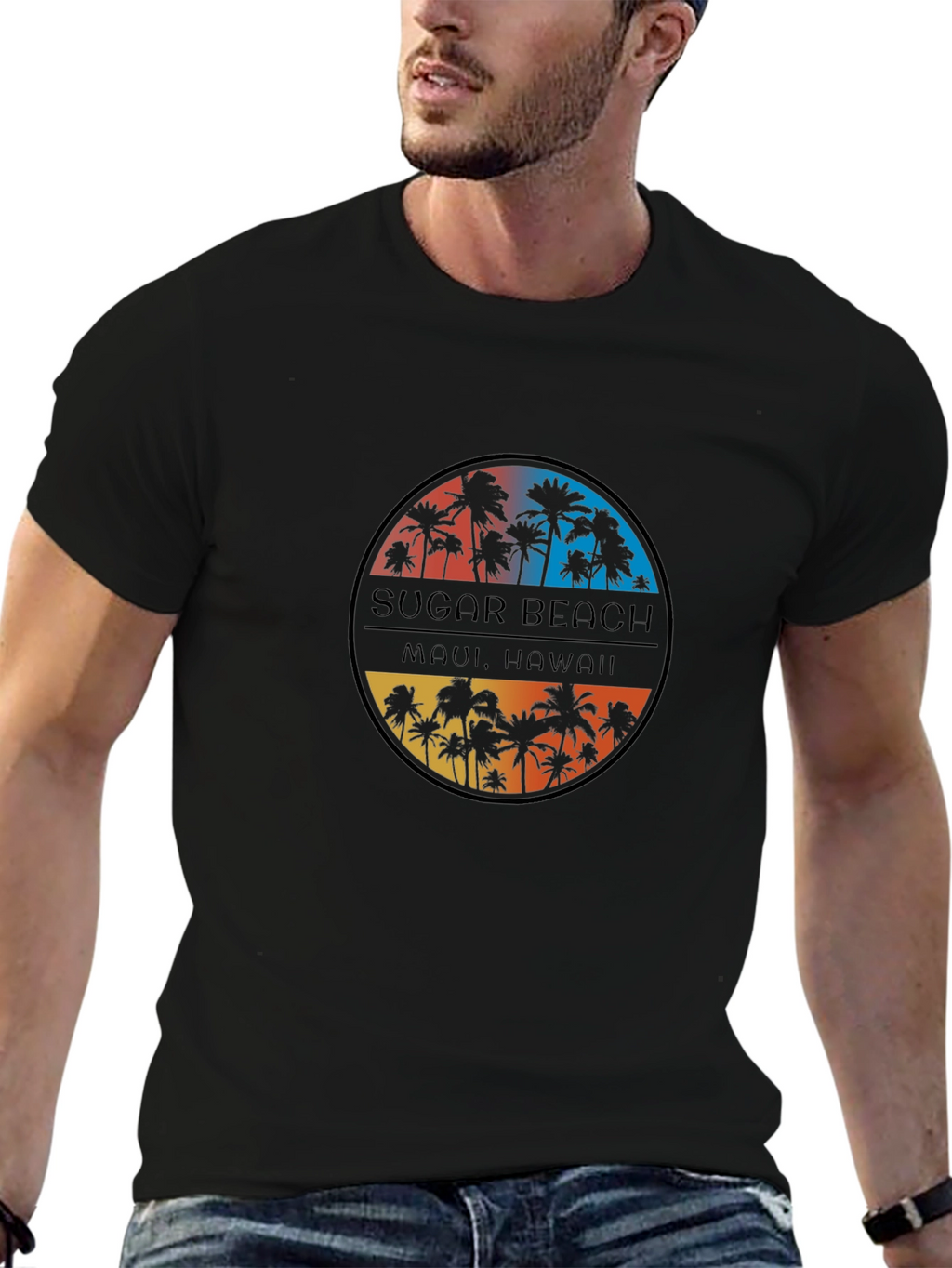 Sugar Beach Maui Hawaii Black T-Shirt