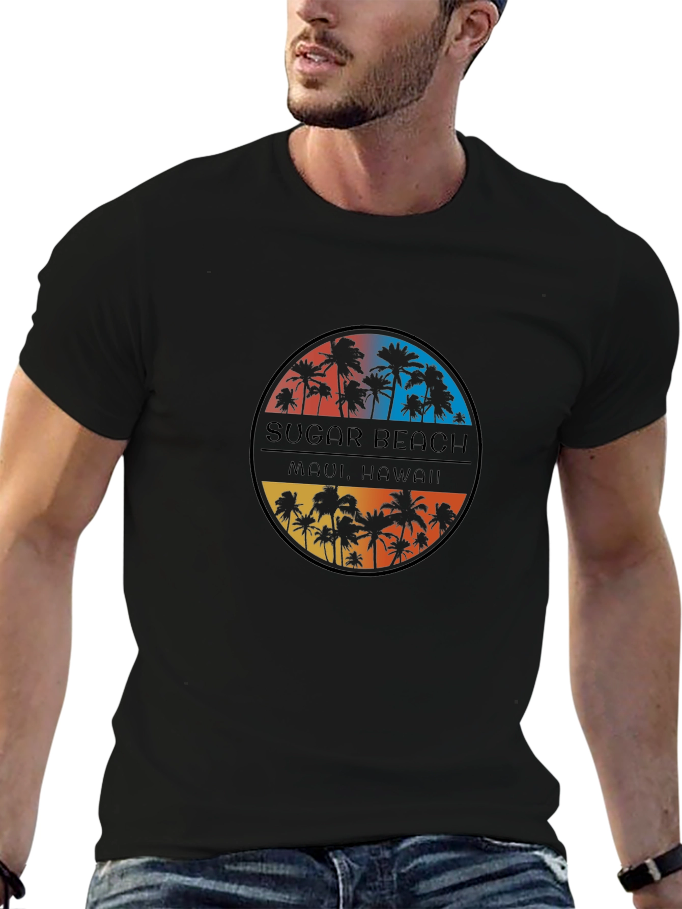 Sugar Beach Maui Hawaii Black T-Shirt