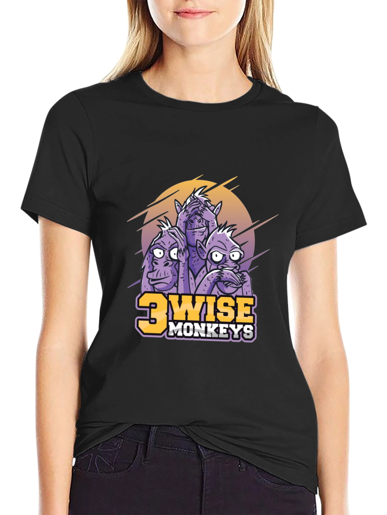 3 Wise Monkeys Graphic T-Shirt - Hear See Speak No Evil