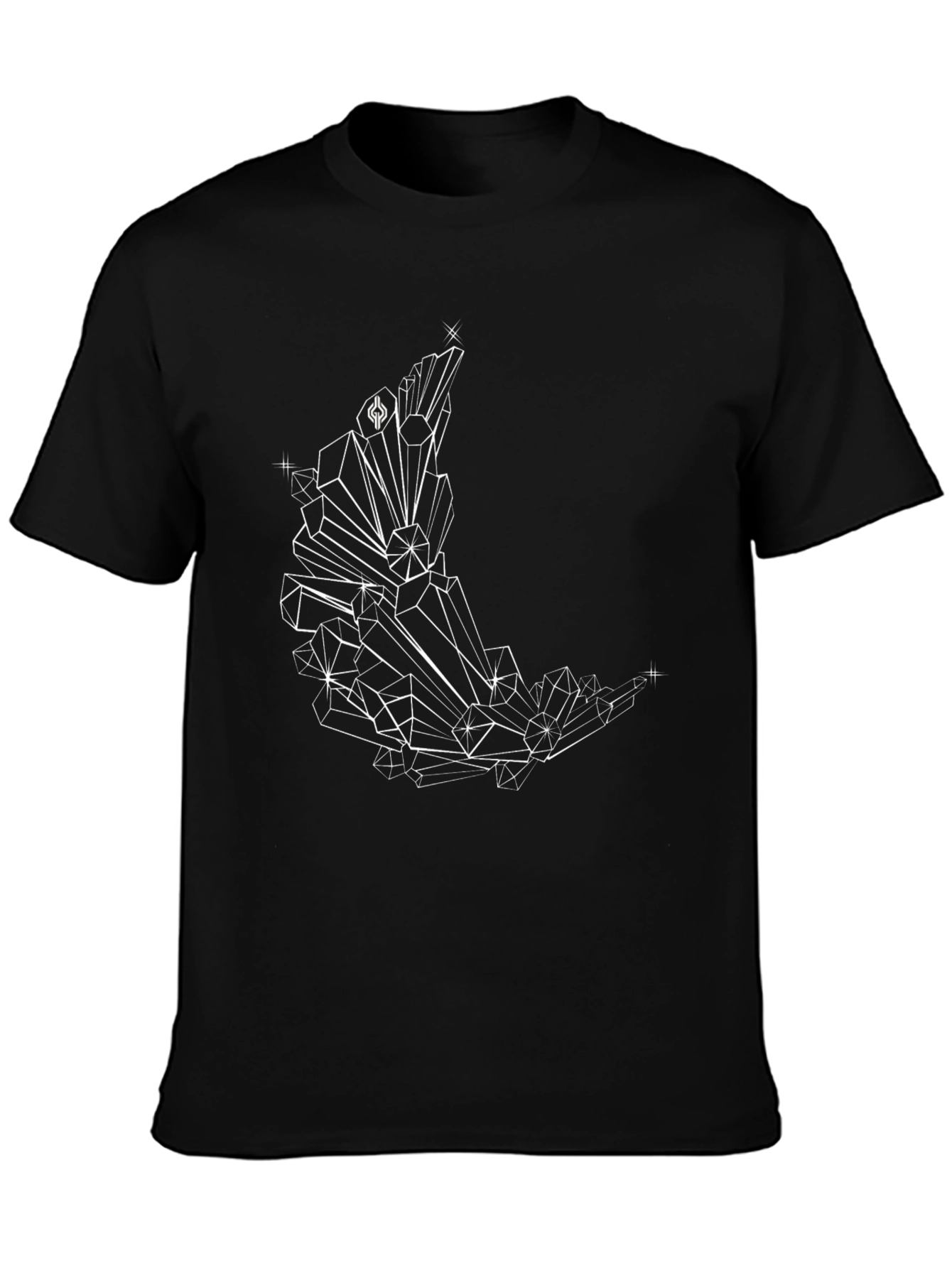 Geometric Moon Graphic Tee - Black Cotton Comfort