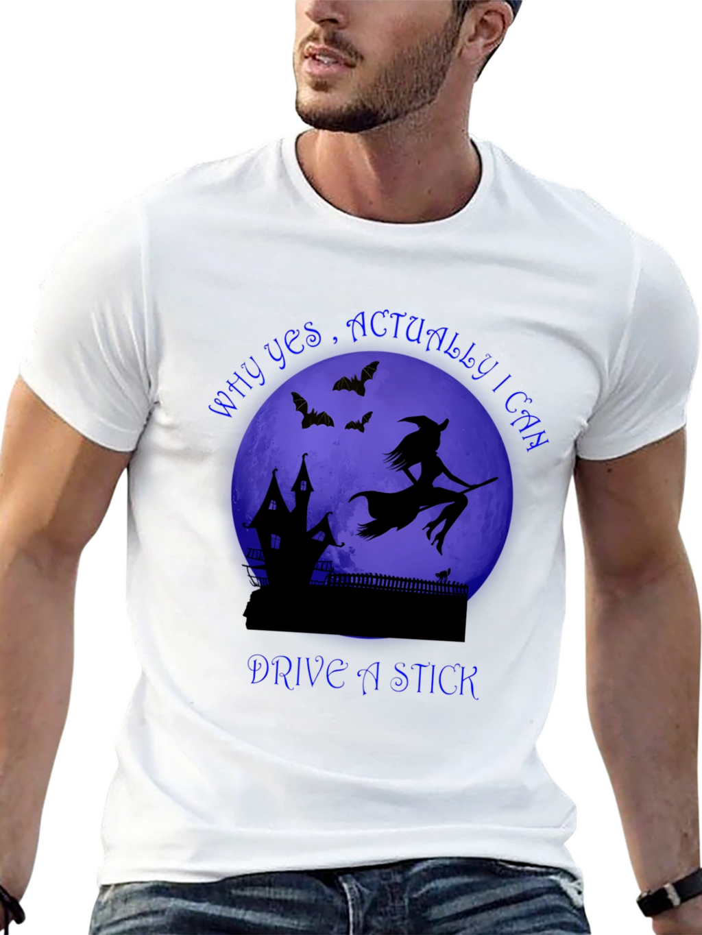 Witch Drive A Stick T-Shirt Halloween Spooky Tee