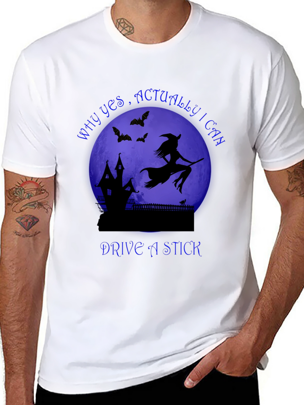 Witch Drive A Stick T-Shirt Halloween Spooky Tee