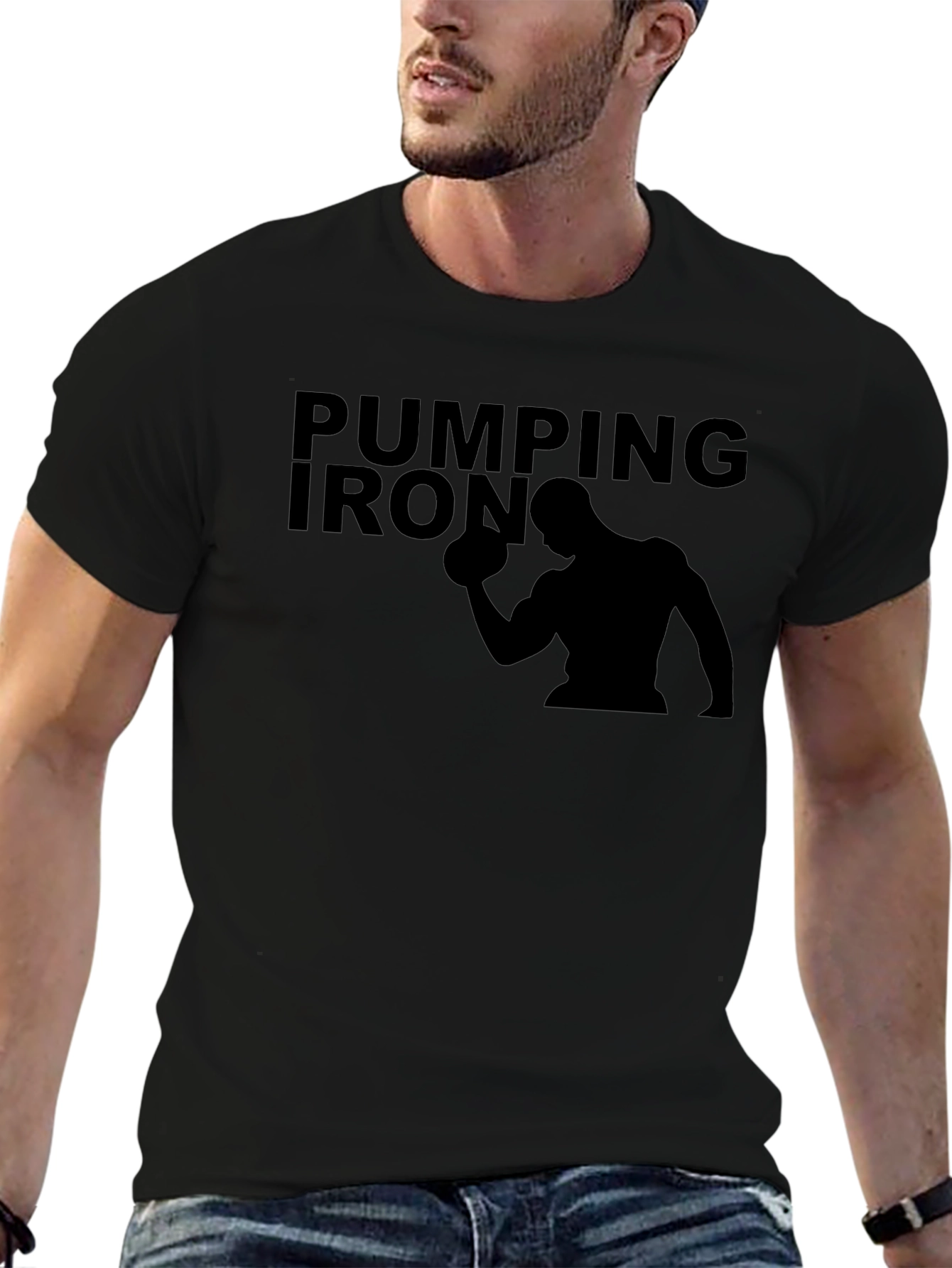 Pumping Iron Black T-Shirt - Gym Workout Apparel