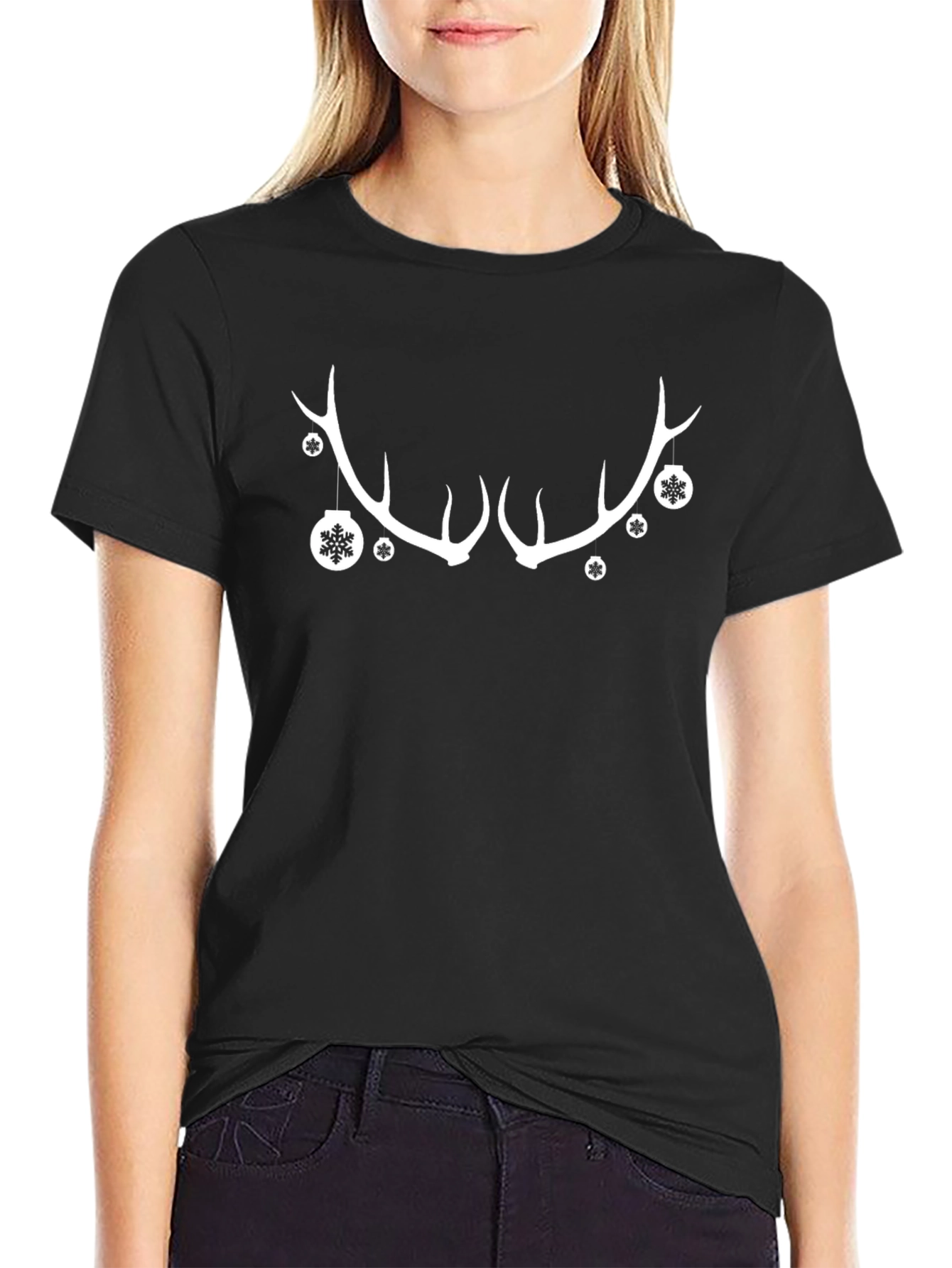 Antler Christmas Ornament Graphic T-Shirt