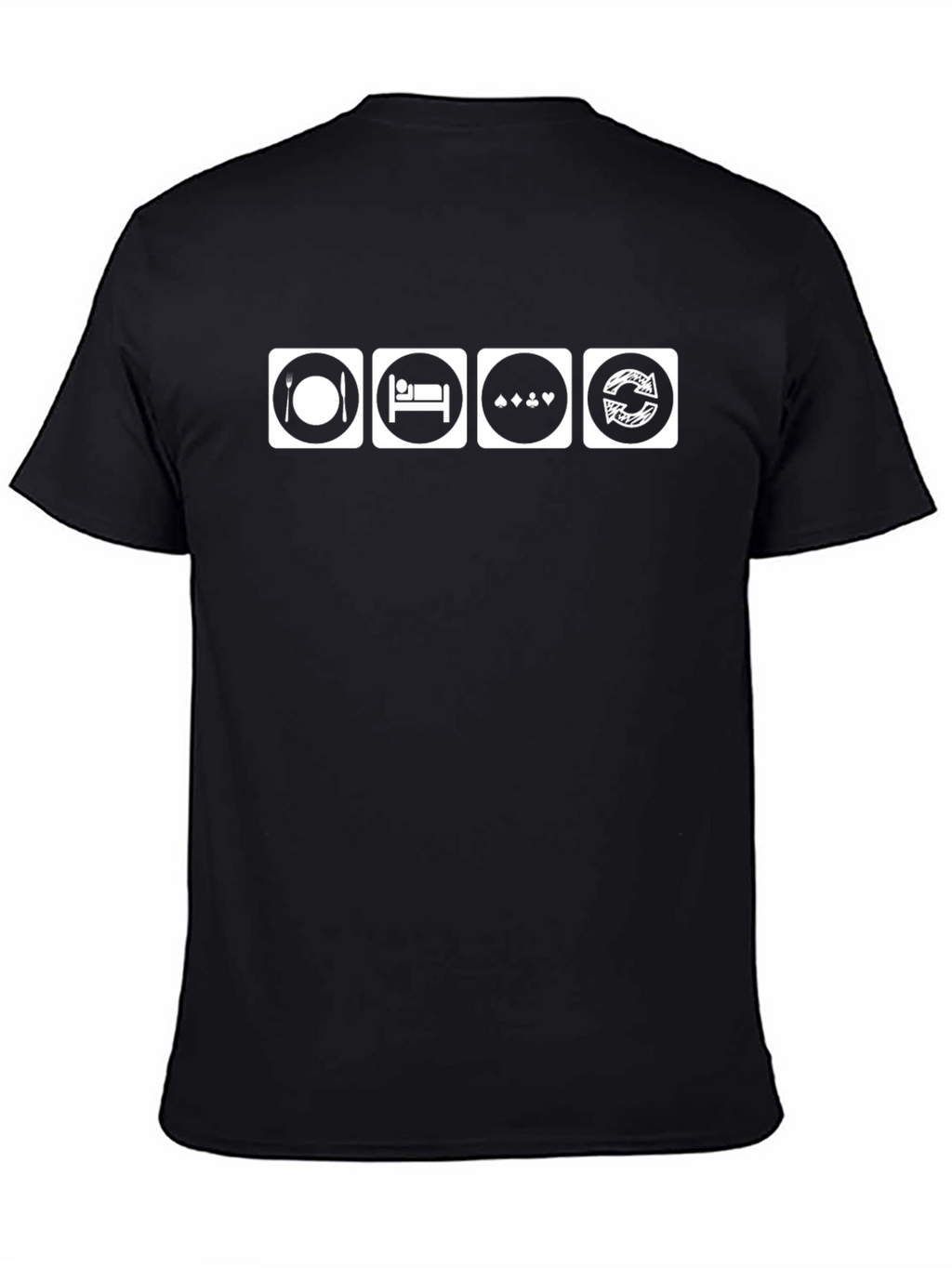 Eat Sleep Poker Repeat T-Shirt - Black Cotton Tee