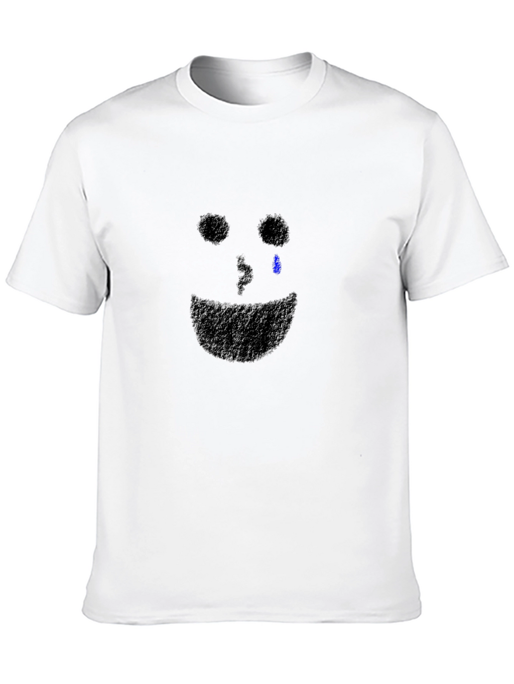 Sad Face Graphic Tee - Black Cotton T-Shirt