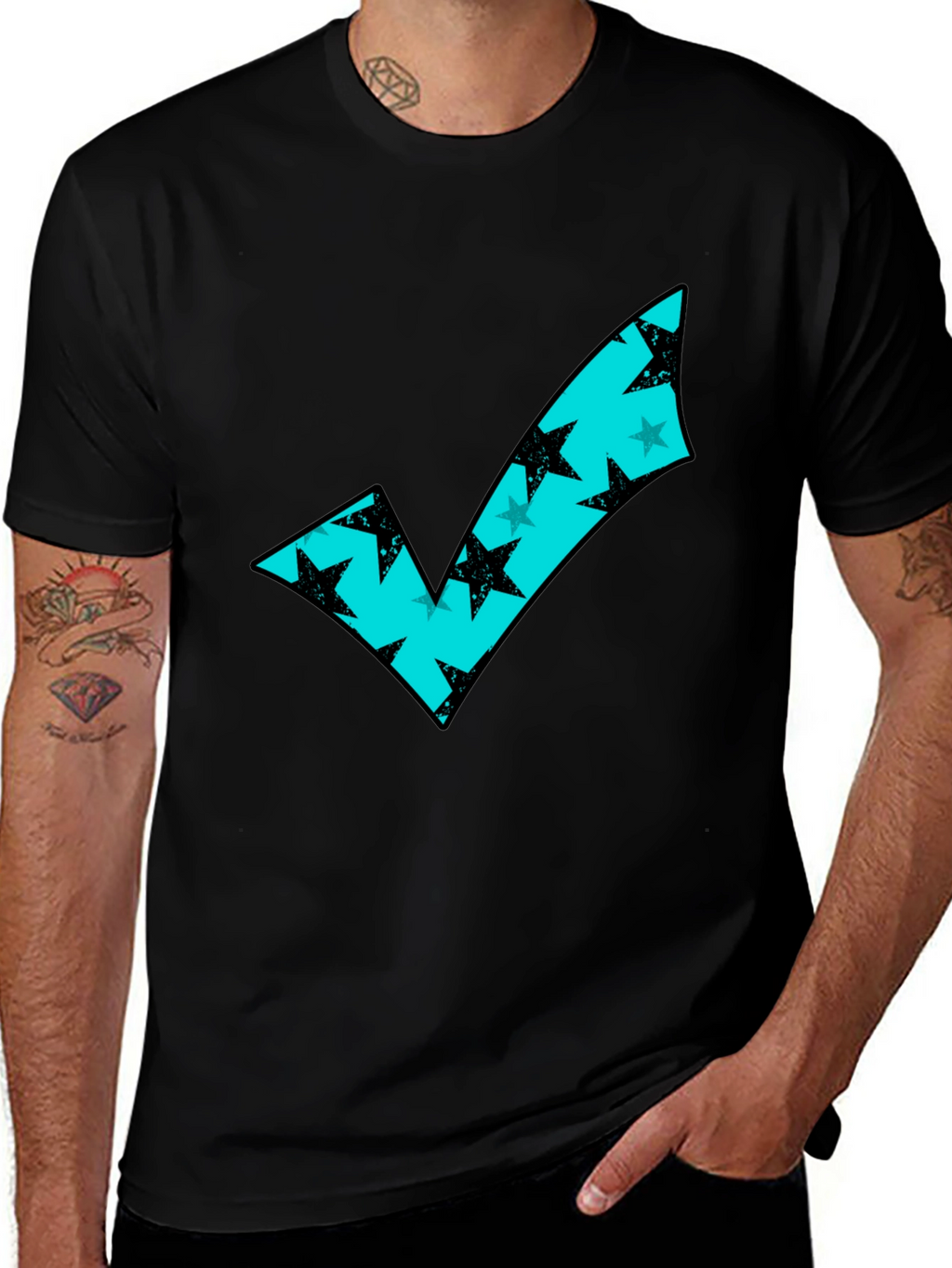 Modern Check Mark Tee - Stylish Graphic T-Shirt