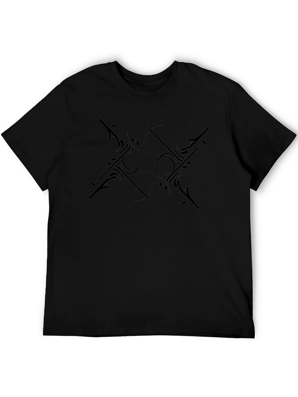 Black Tee with Abstract Graphic Design