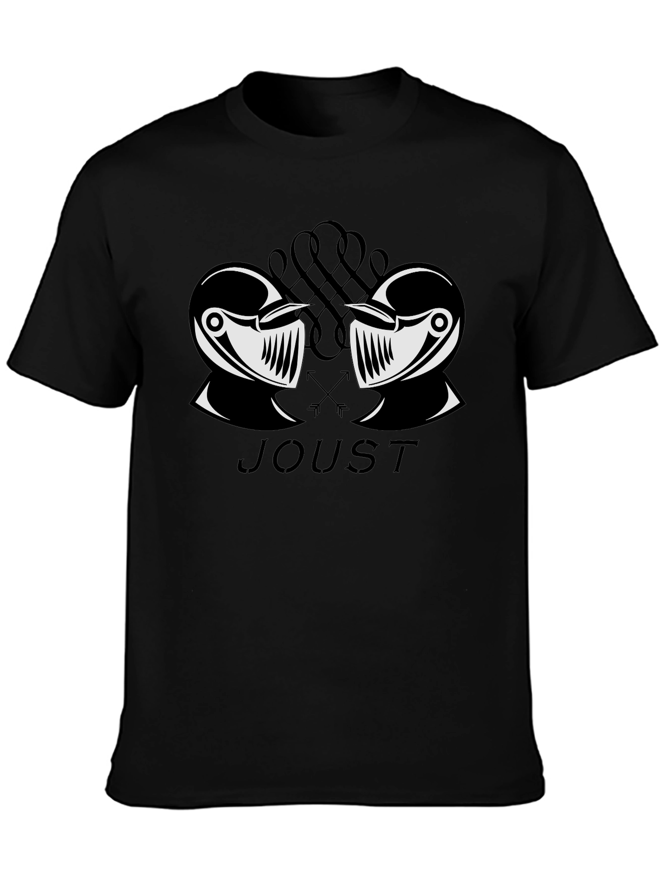 Jousting Knight Graphic Black T-Shirt
