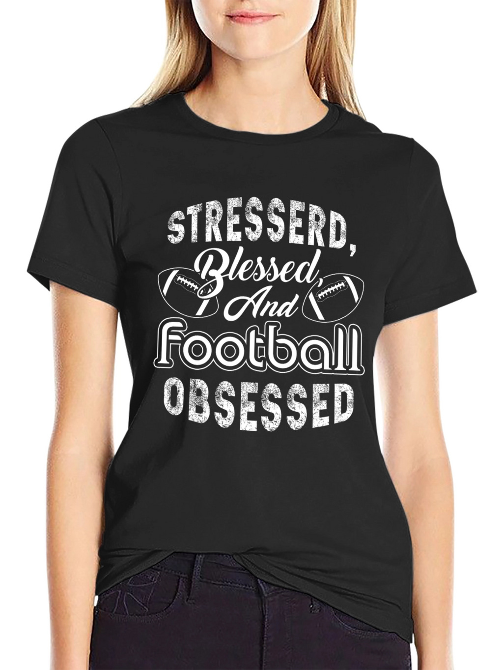 Stressed Blessed Football Obsessed Tee