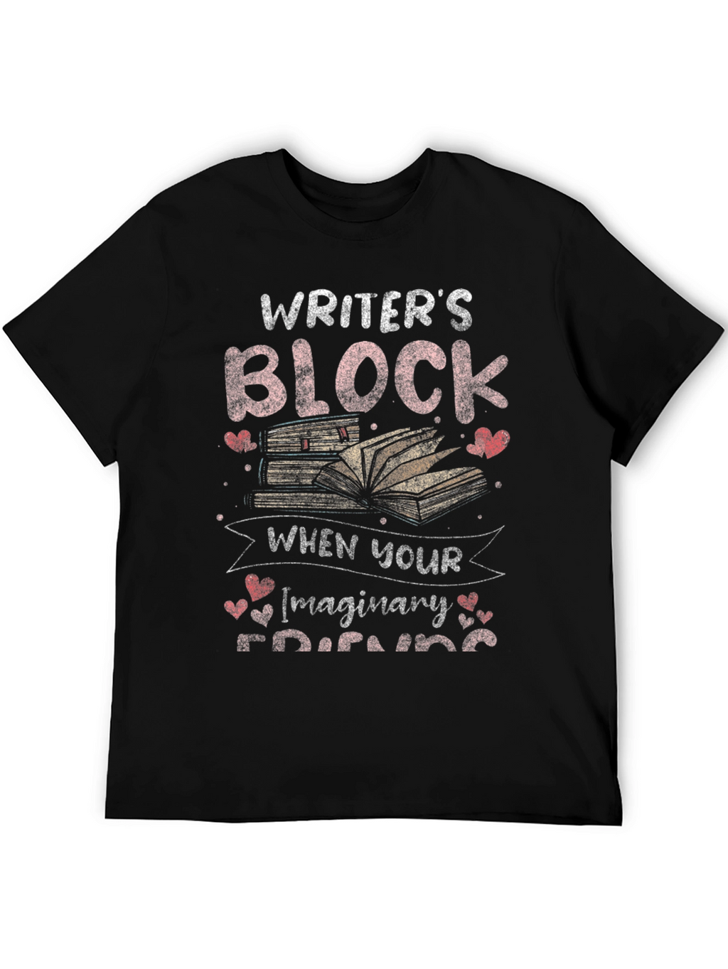 Writers Block Imaginary Friends Black Graphic Tee