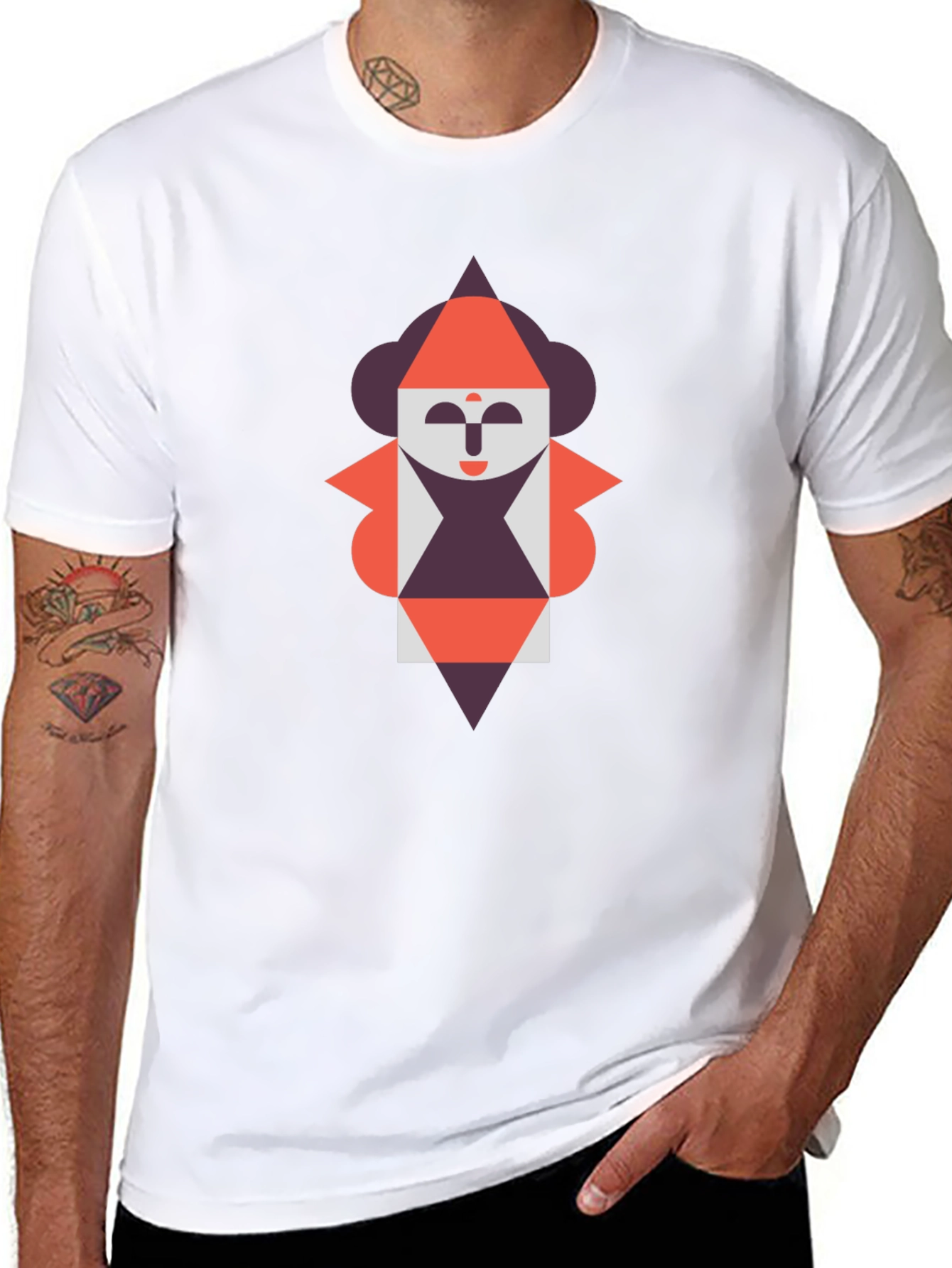 Geometric Figure Graphic Tee - Unique Design