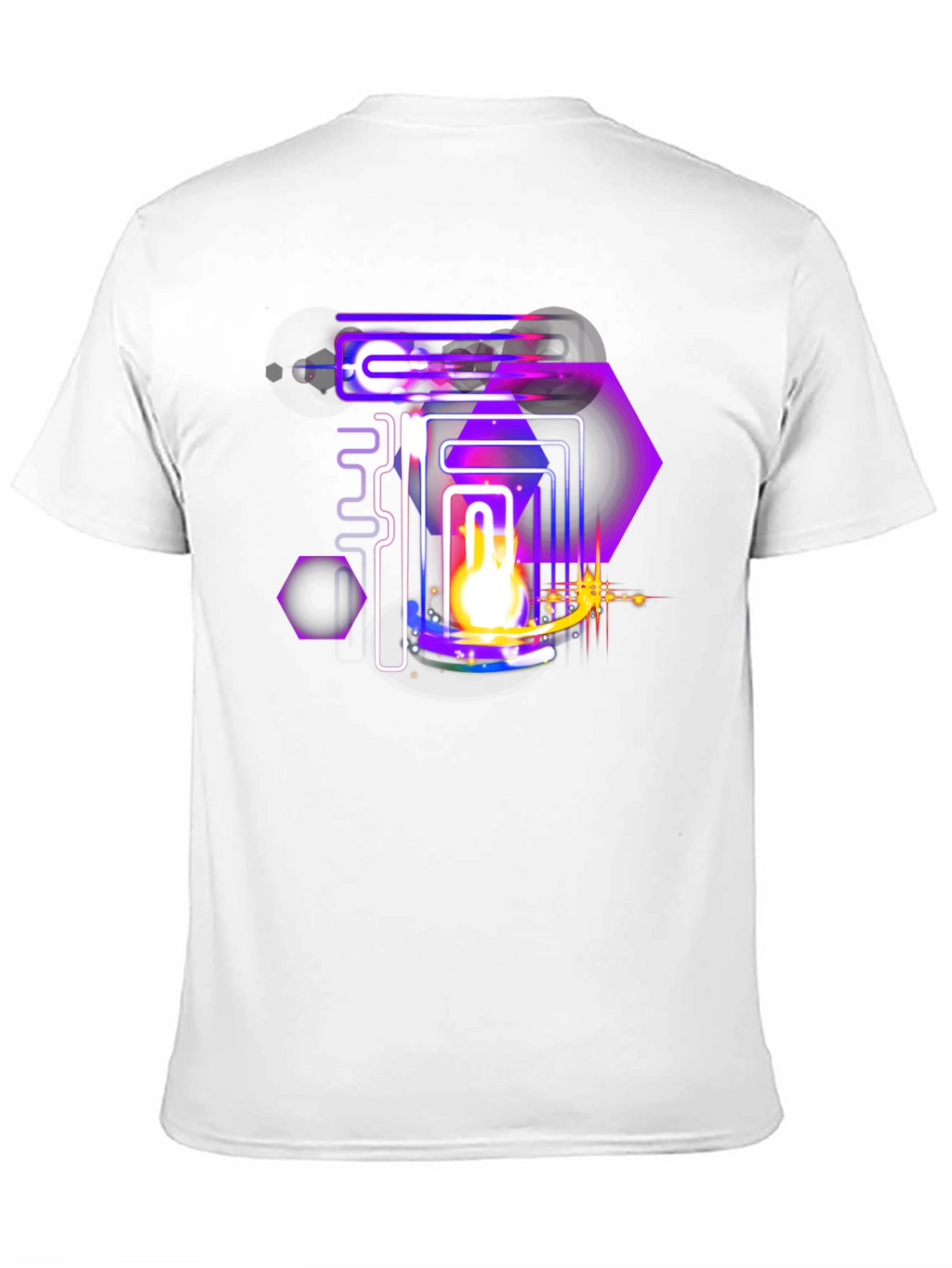 Abstract Neon Graphic Black Tee