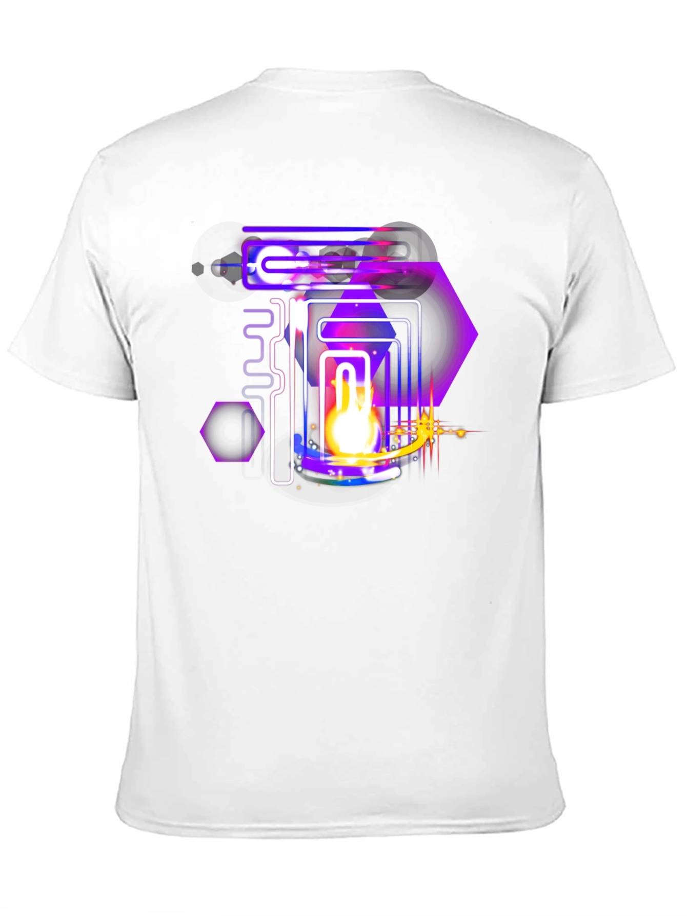 Abstract Neon Graphic Black Tee