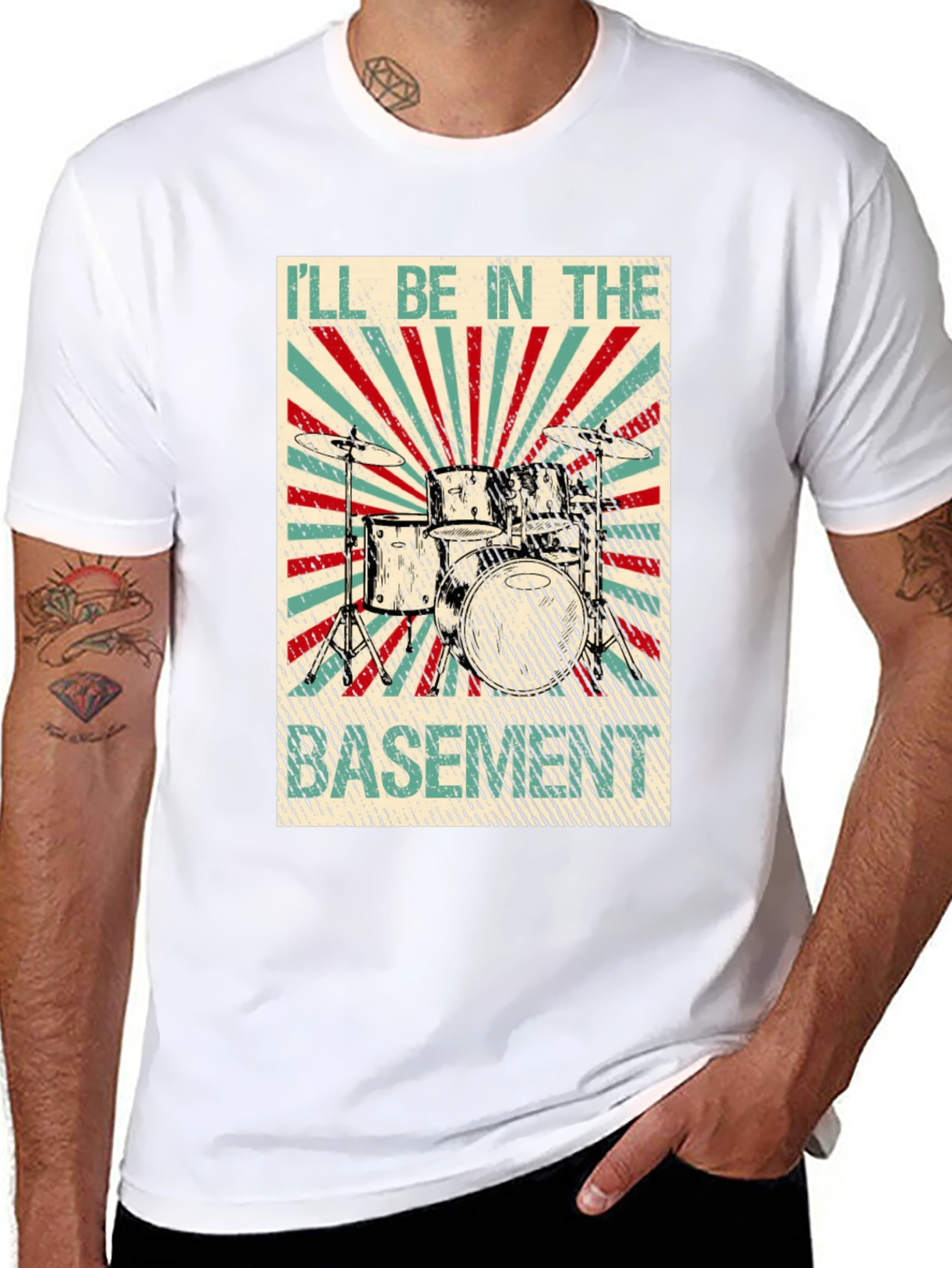 Ill Be In The Basement Drum Set T-Shirt