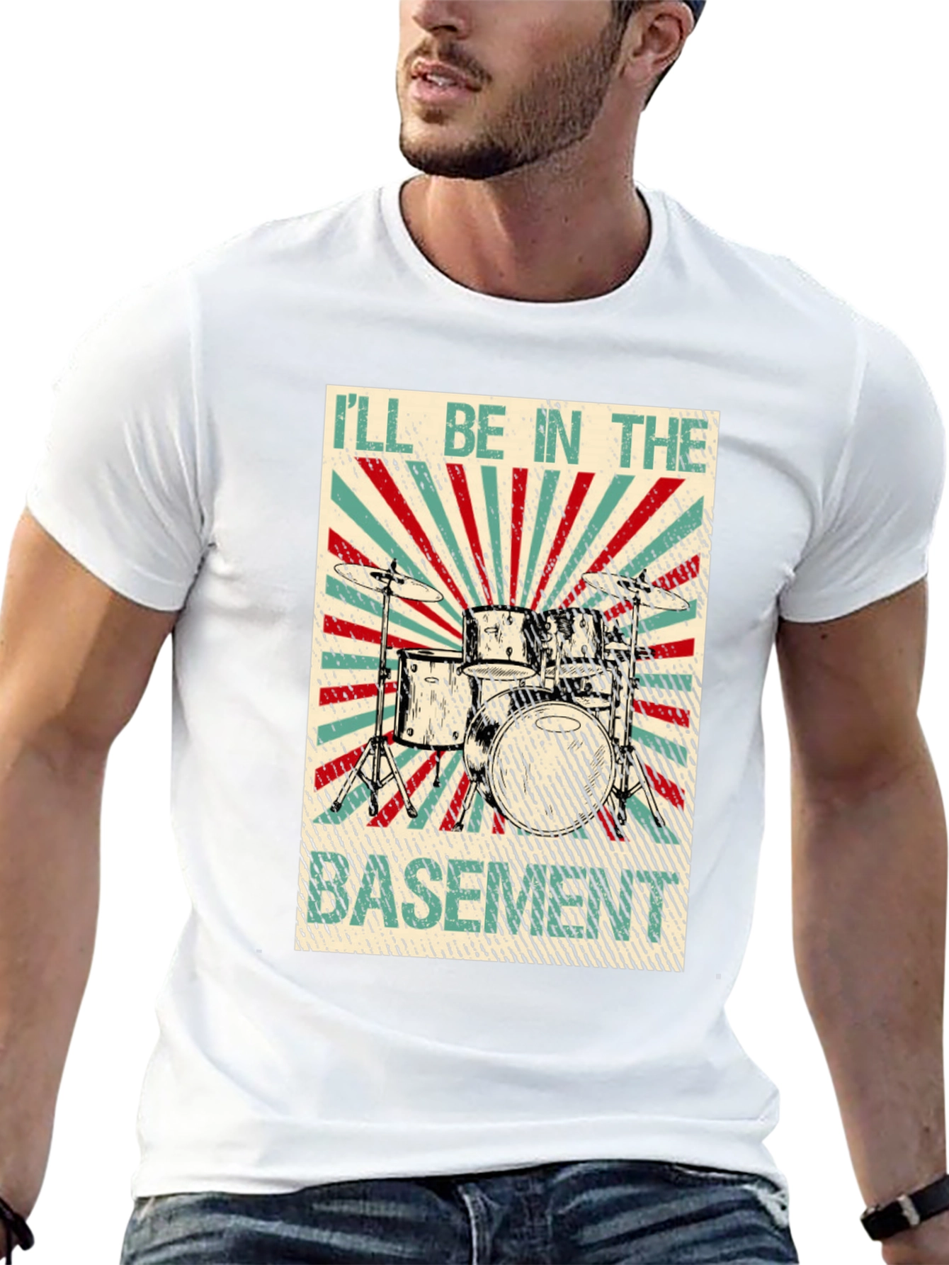 Ill Be In The Basement Drum Set T-Shirt