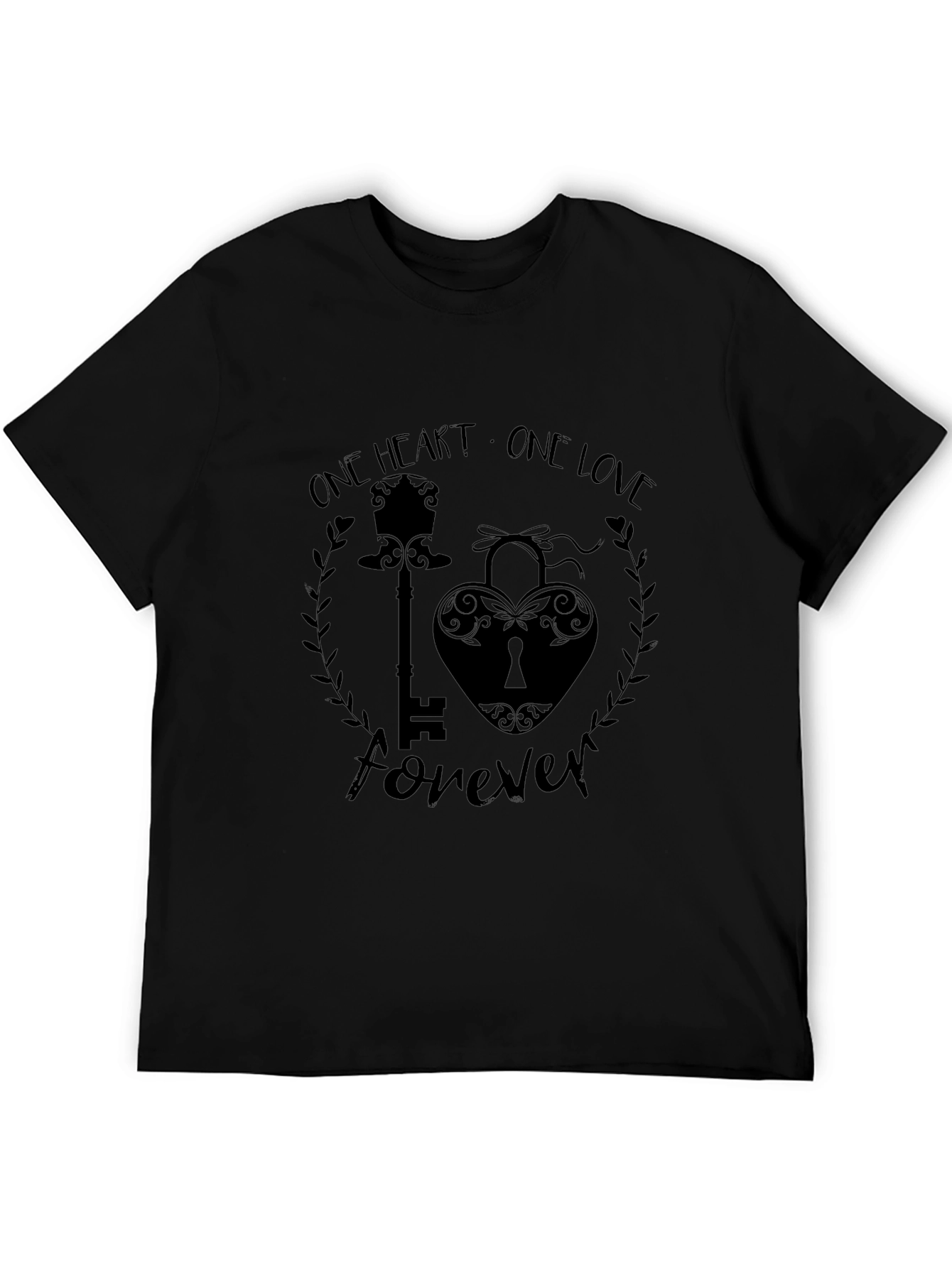 One Heart One Love Forever Black T-Shirt