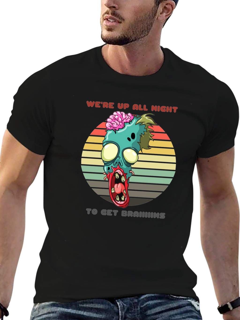 Zombie Brains T-Shirt - Were Up All Night