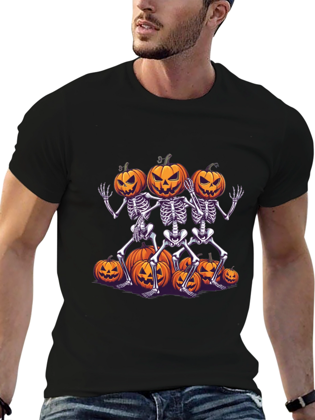 Halloween Skeleton Pumpkin T-Shirt - Spooky Season