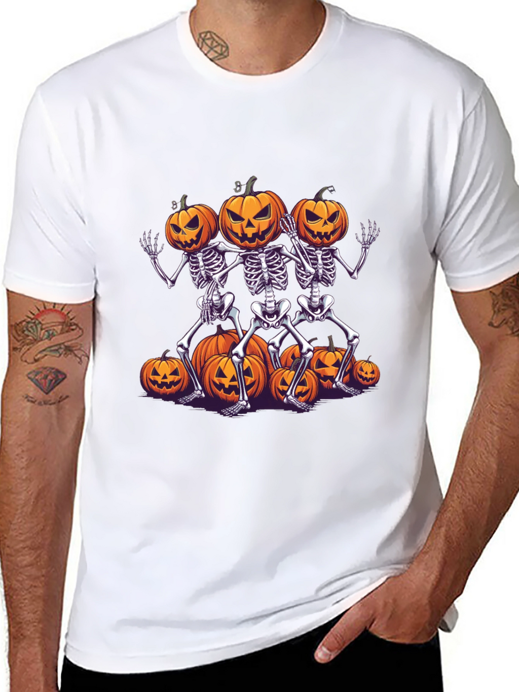 Halloween Skeleton Pumpkin T-Shirt - Spooky Season