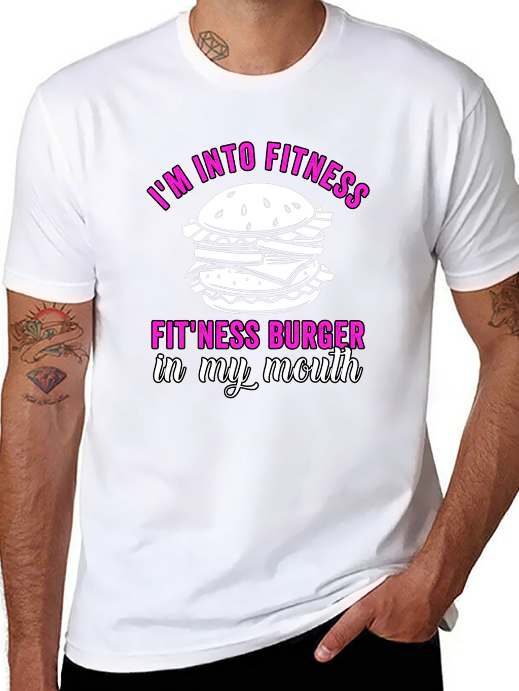 Fitness Burger Graphic T-Shirt - Funny Workout Tee