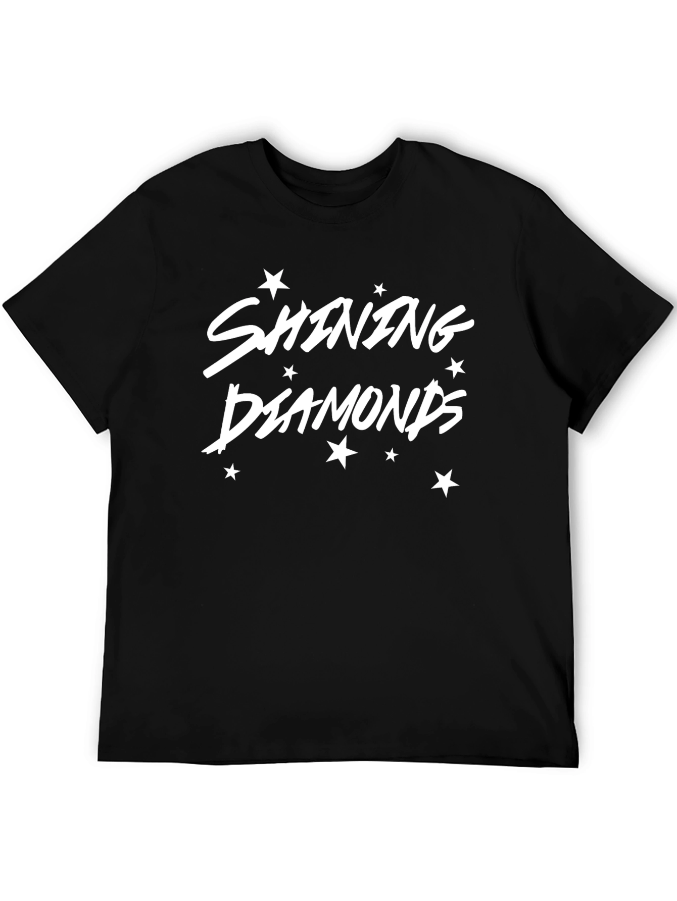 Shining Diamonds Graphic Tee - Stylish Black T-Shirt