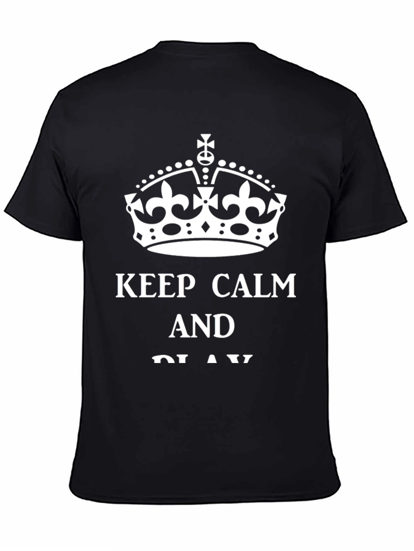 Keep Calm Crown Graphic Tee - Black Cotton T-Shirt
