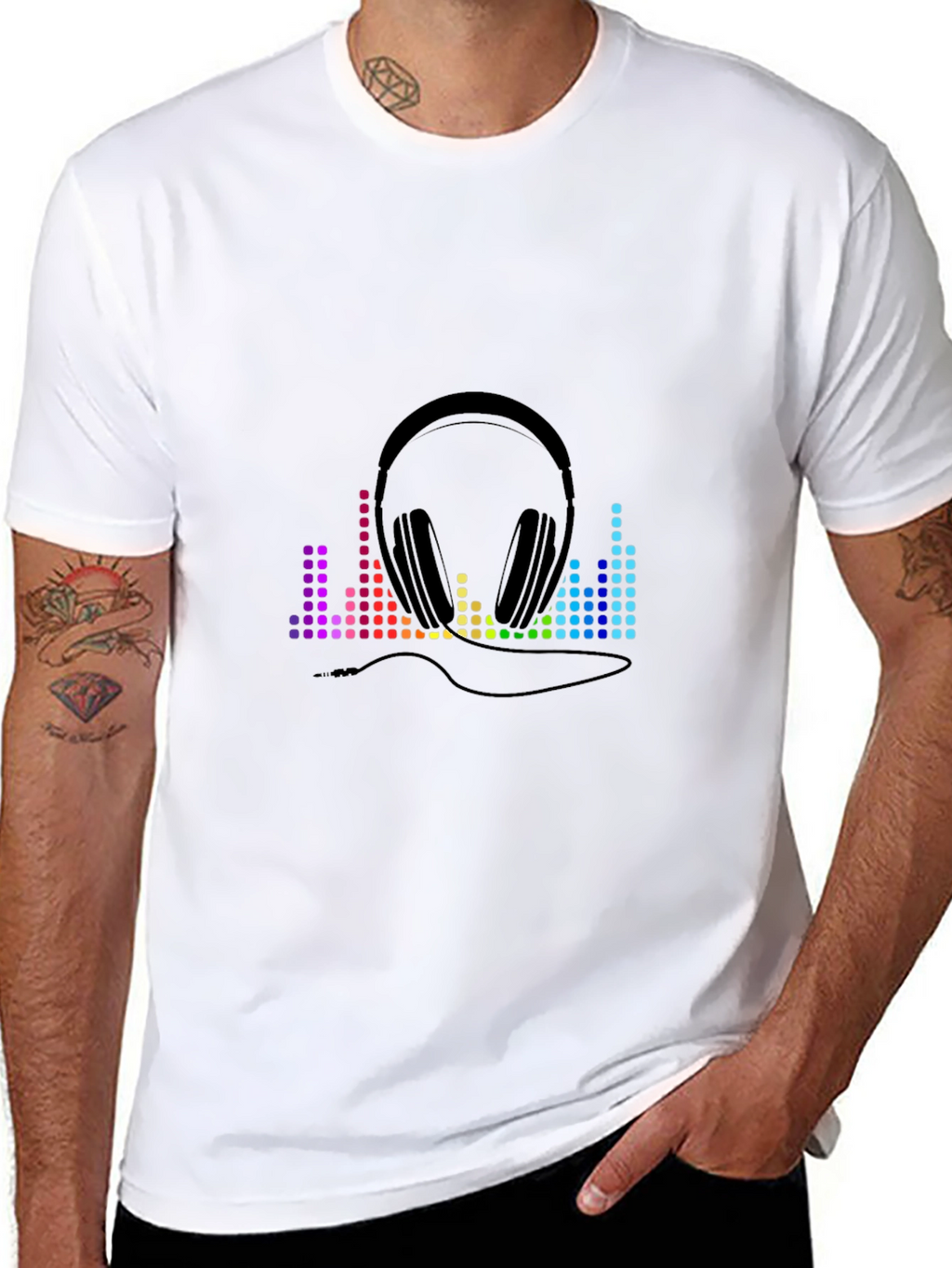 Music Lover Tee: Headphones & Equalizer