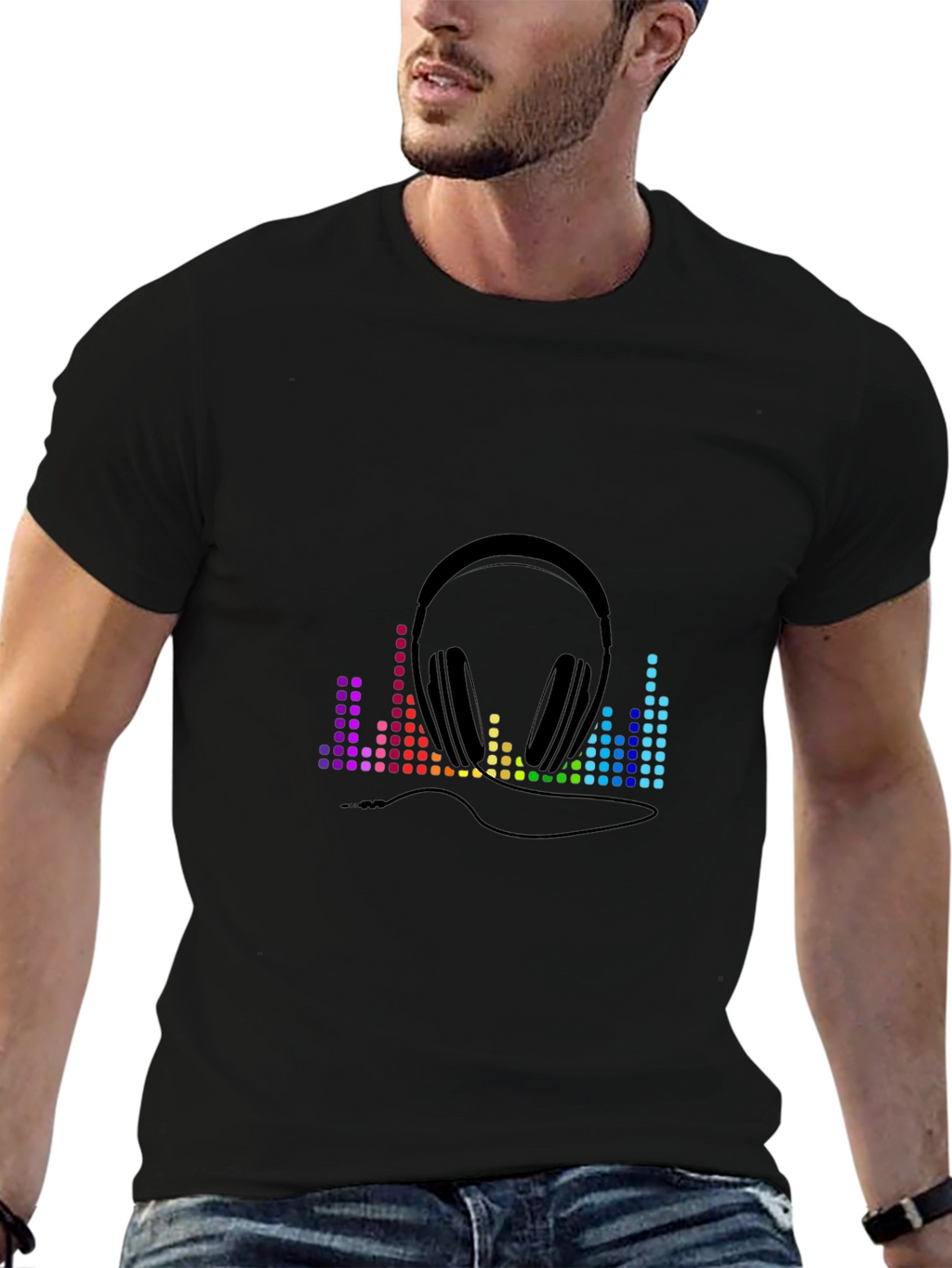 Music Lover Tee: Headphones & Equalizer