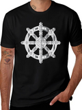 Dharma Wheel Graphic Tee - Black Cotton T-Shirt