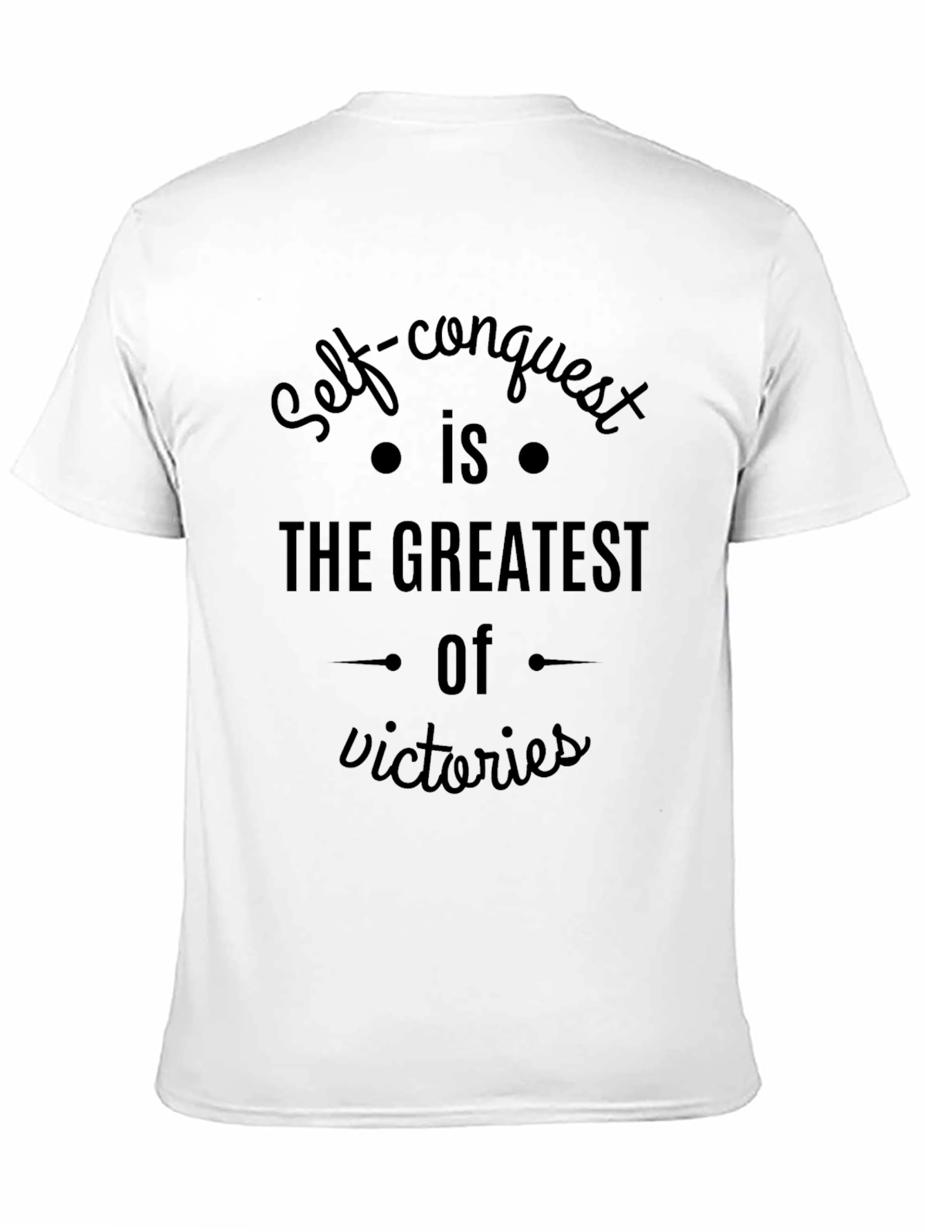 Self Conquest Motivational Black T-Shirt