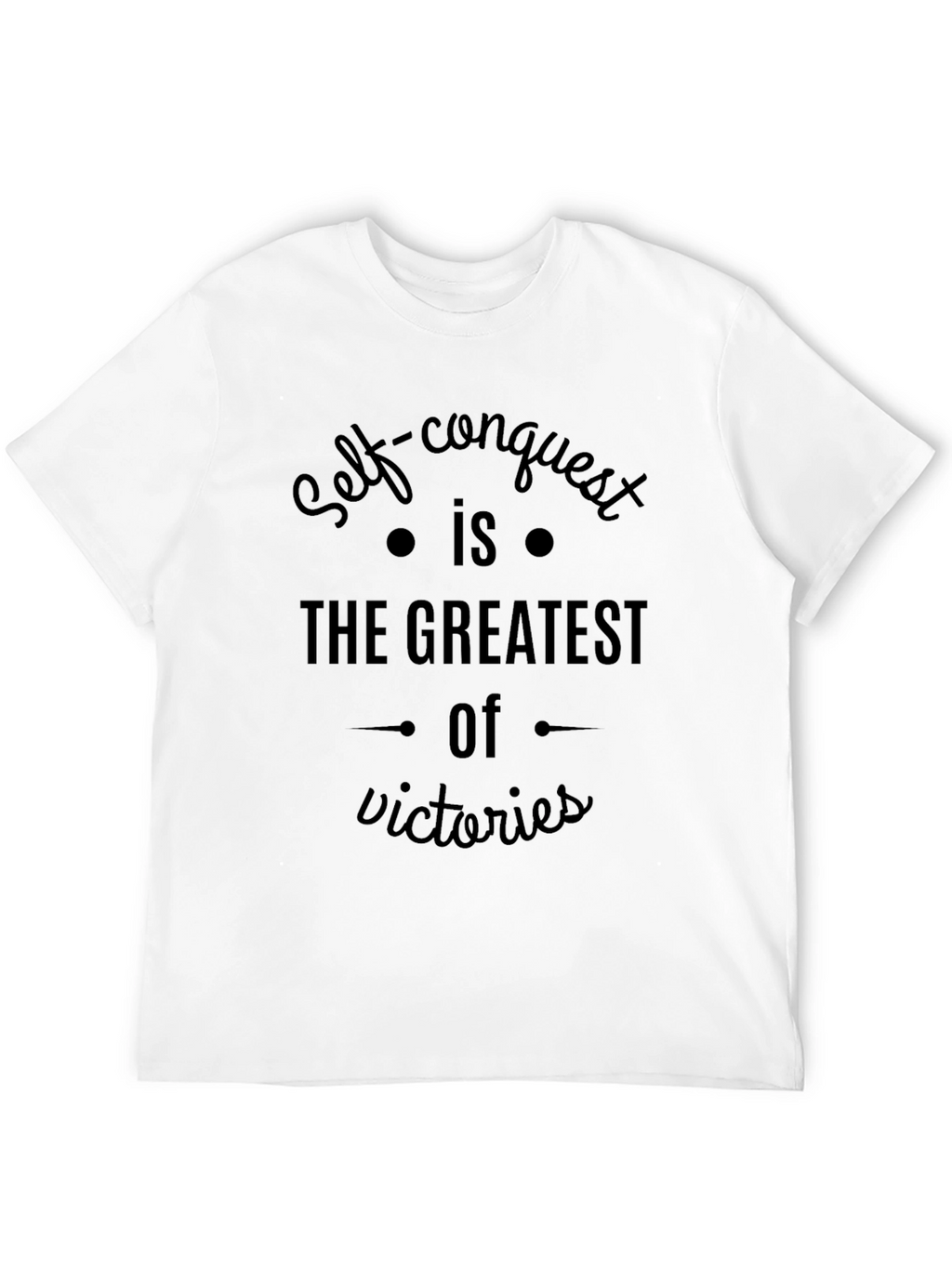 Self Conquest Motivational Black T-Shirt