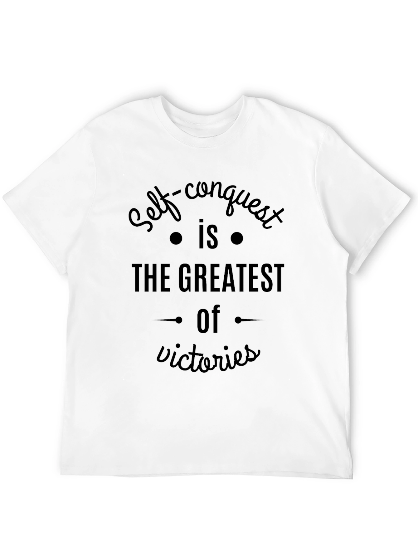 Self Conquest Motivational Black T-Shirt