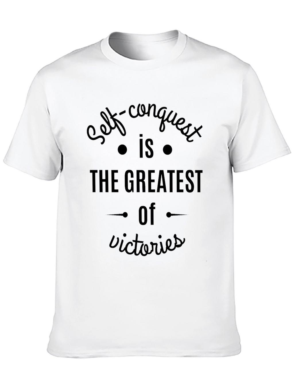 Self Conquest Motivational Black T-Shirt