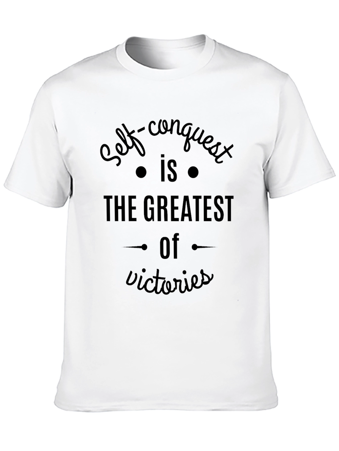 Self Conquest Motivational Black T-Shirt