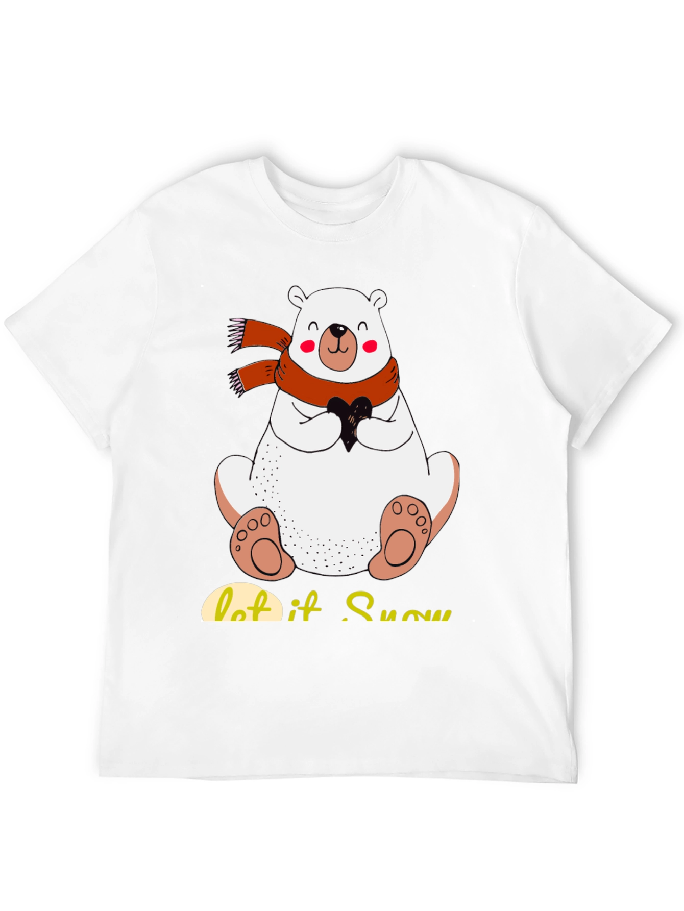 Cute Polar Bear T-Shirt: Let It Snow Holiday Tee