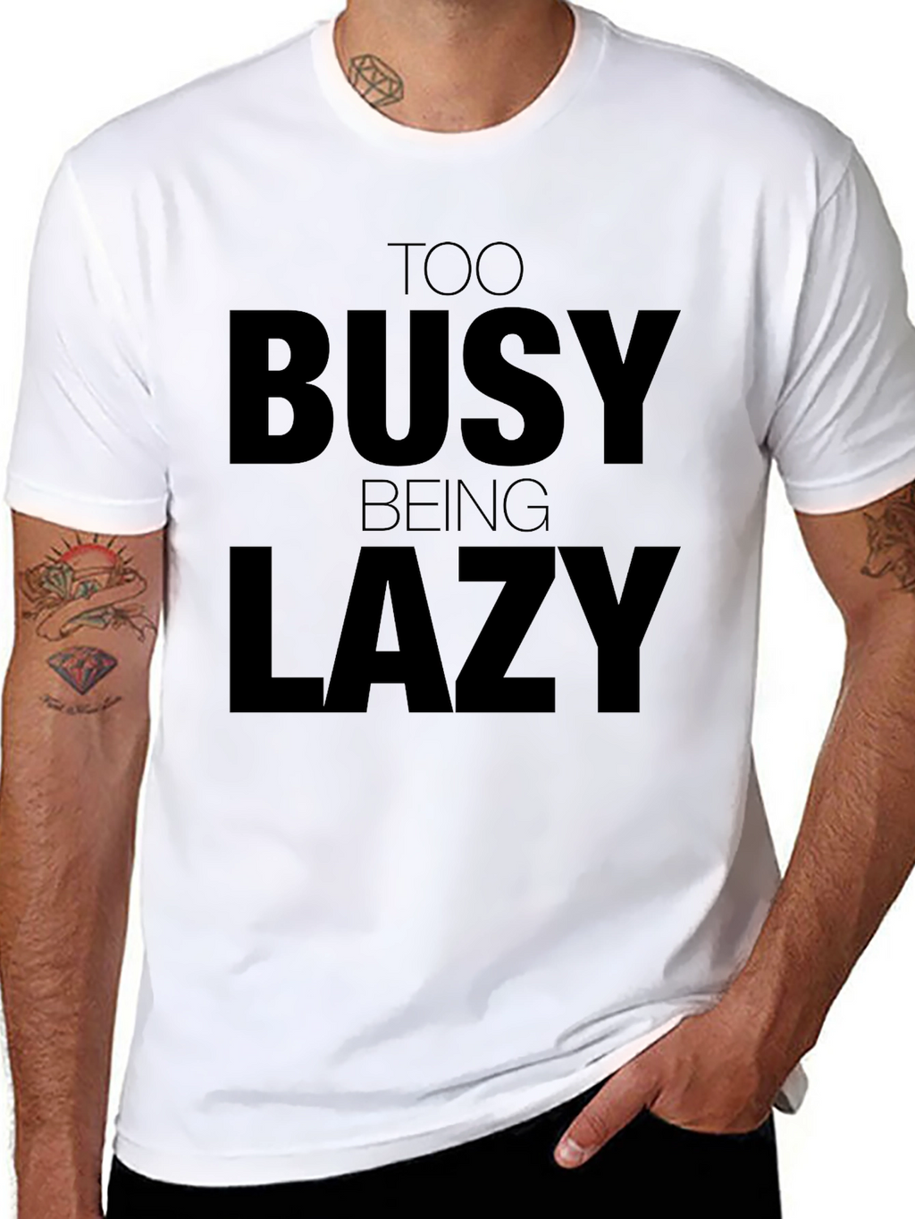 Too Busy Being Lazy Graphic Tee - Black