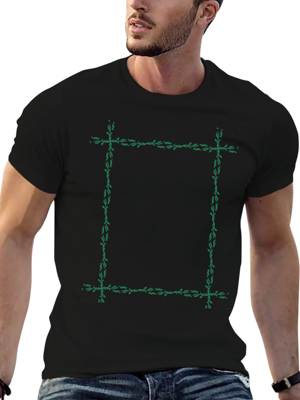 Botanical Frame Black T-Shirt