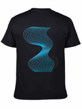 Abstract Wave Graphic Black T-Shirt