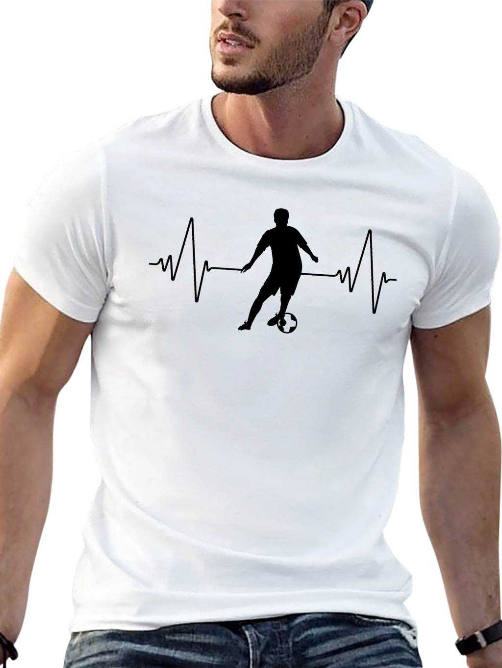 Soccer Heartbeat T-Shirt - Passionate Football Tee