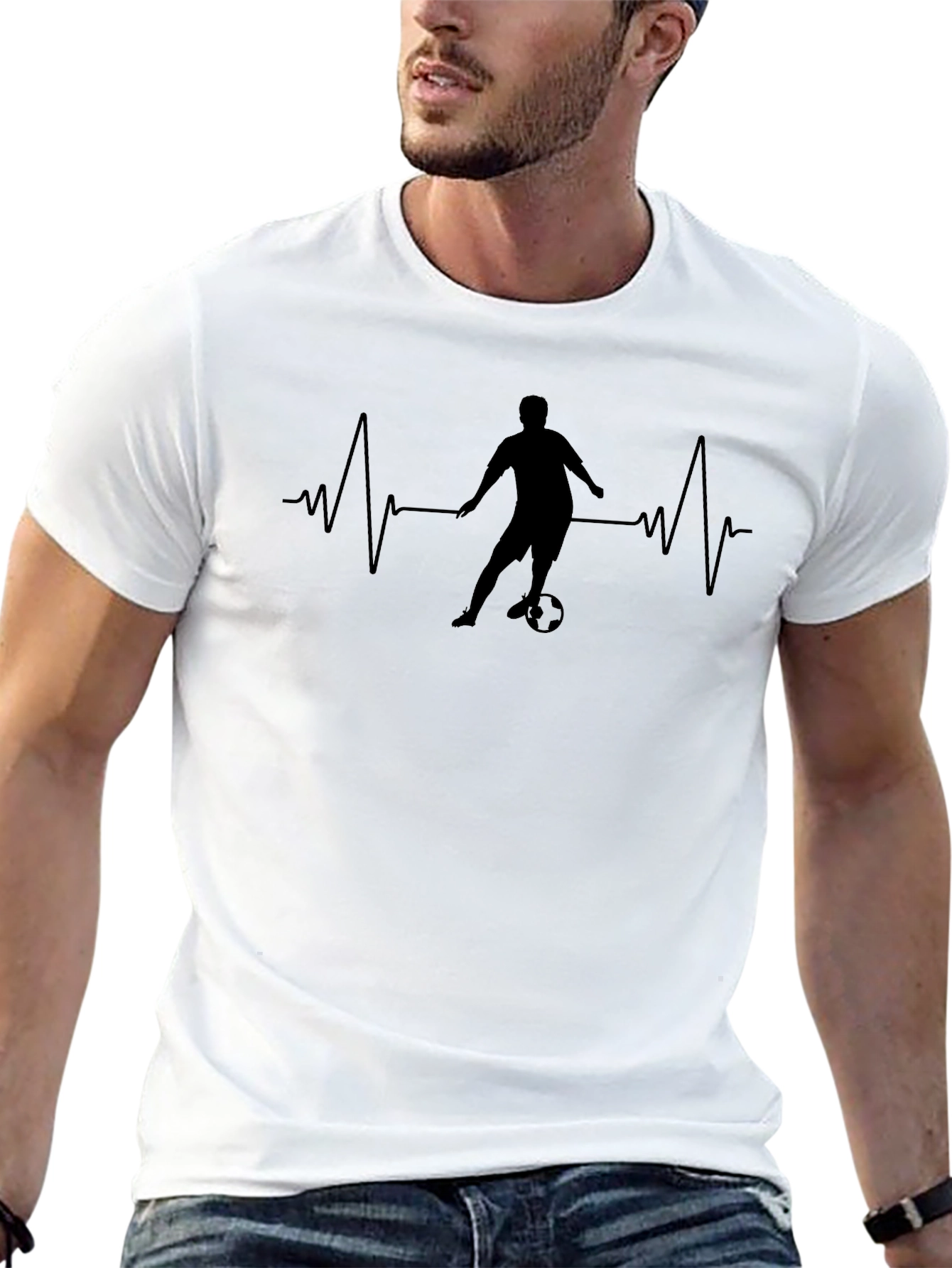 Soccer Heartbeat T-Shirt - Passionate Football Tee